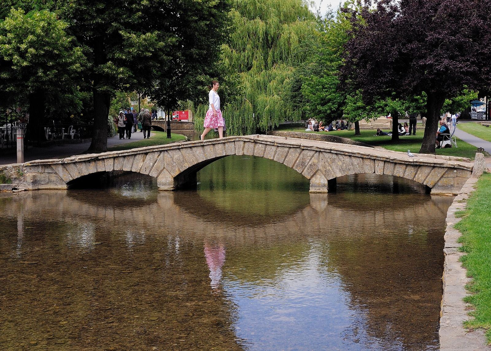 Bridge over the water in Bourton-on-the-Water